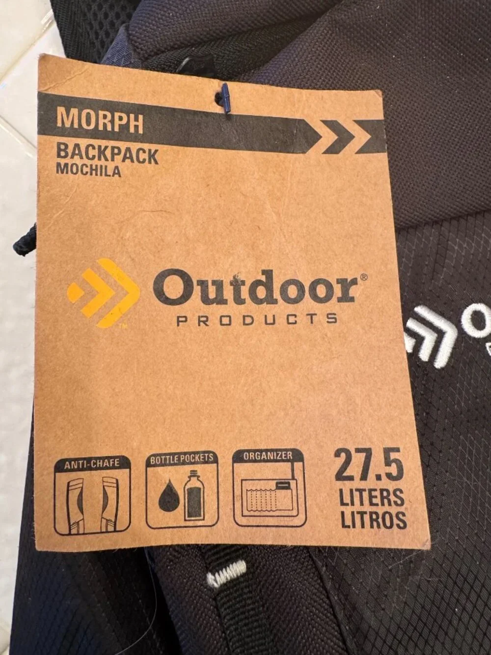 Outdoor Products Morph26 Black Backpack NWT Ripstop Lightweight